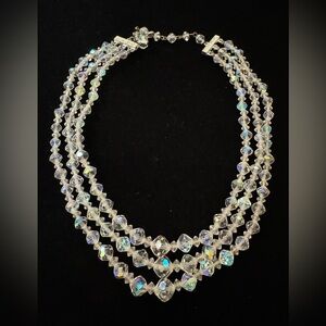 Crystal Aurora Borealis Three-Strand Necklace